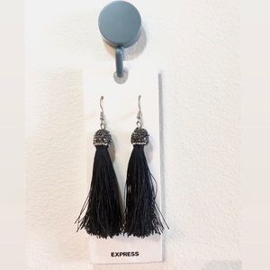 NWT Express Black Tassel Earrings